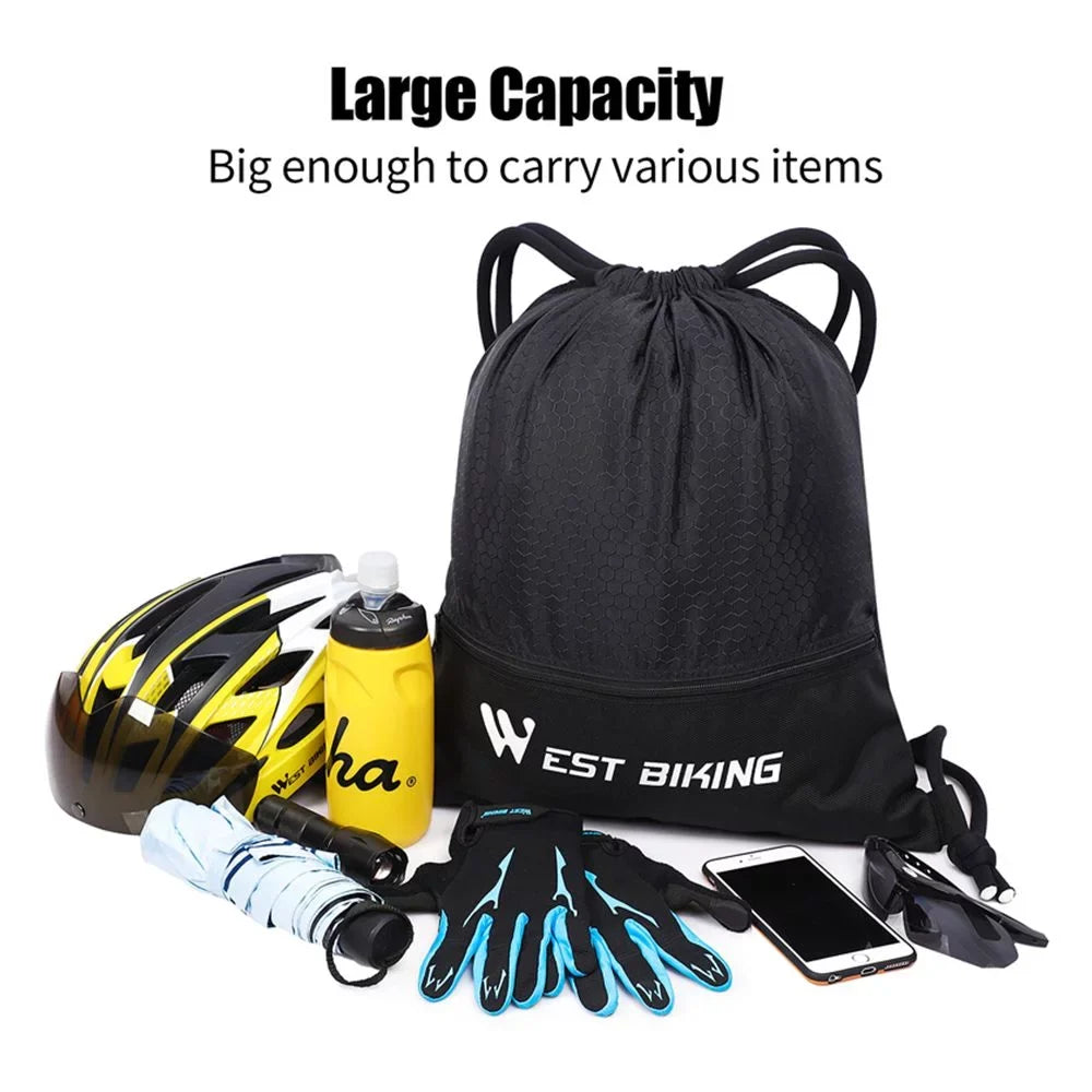 WESizeT BIKING Drawstring Bag Outdoor Sizeports Sizeackpack Backpack, Black