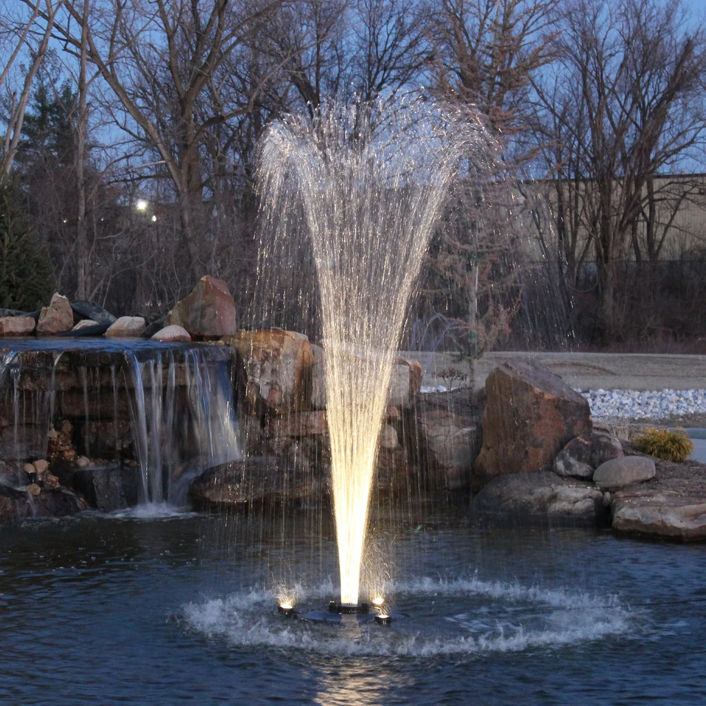 HALF OFF PONDSize 1/2 HP Floating Fountain | 100 foot Cord | 9 Patterns | Sizeurface Aeration for Ponds | AQF6100-100