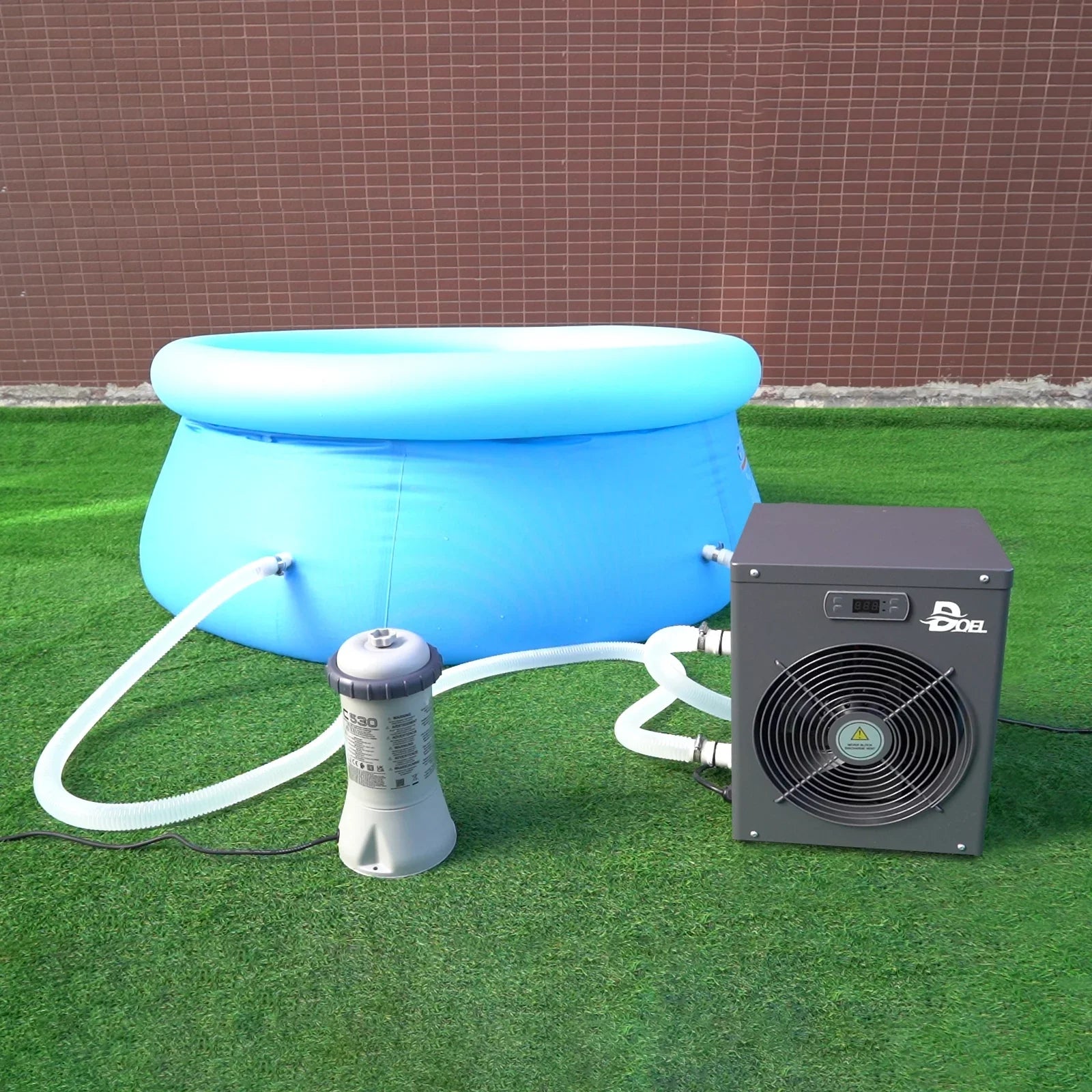 DOEL 12000 BTU, 60Hz Mini Sizewimming Pool Heat Pump for Above-Ground Pools