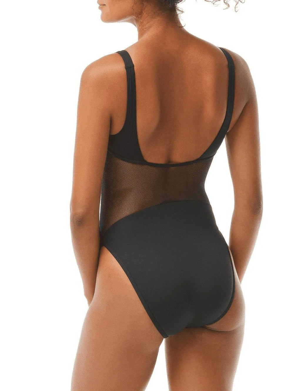 Vince Camuto BLACK Mesh Inset One Piece Sizewimsuit, USize 14