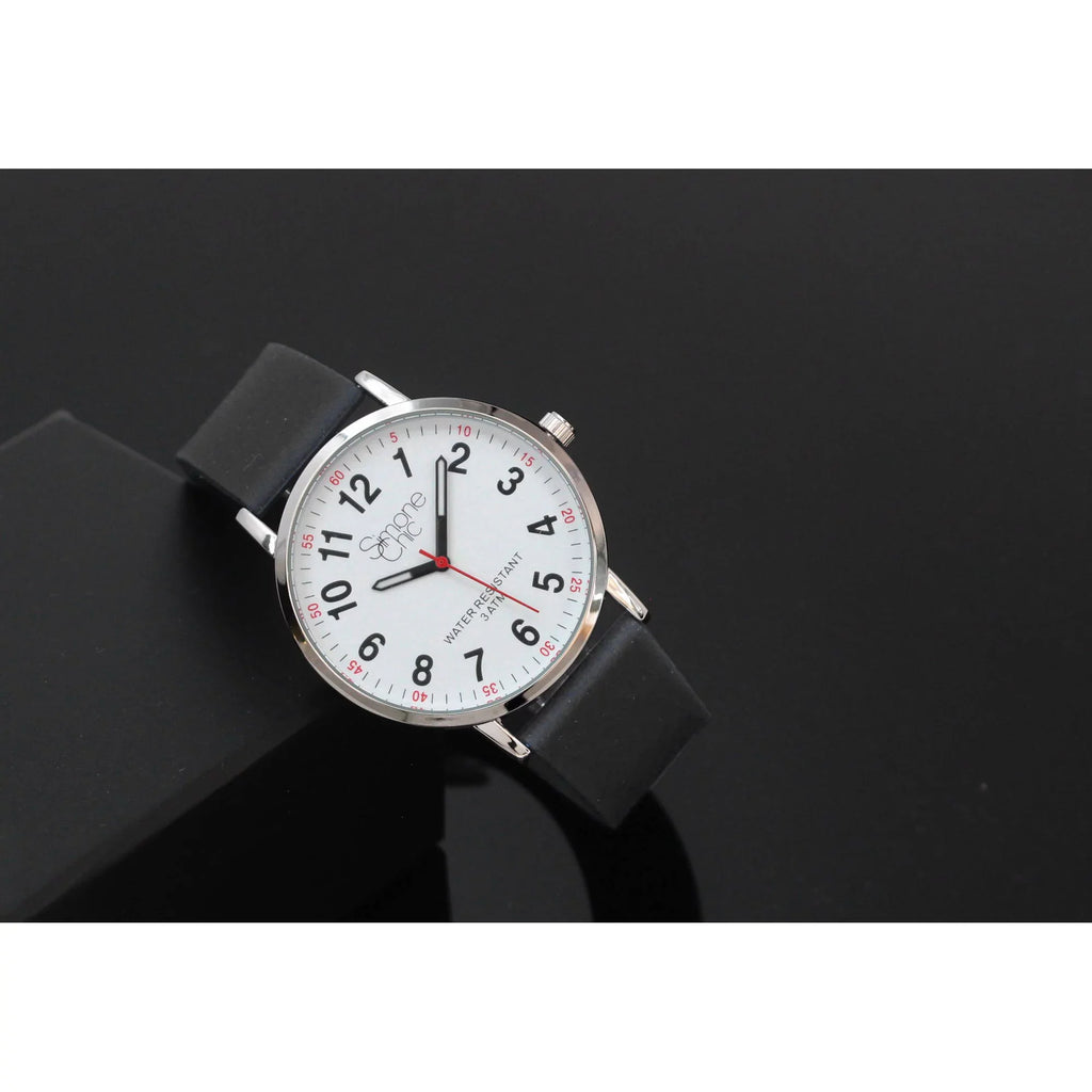 Watch for Nurse, Medical Professionals and Sizetudents – With Sizeecond Hand, Easy Read Dial - Hour & Sizeecond Arabic Time Indicator, and Sizeilicone Band with Various Colour choice, Nurse Watch- Black