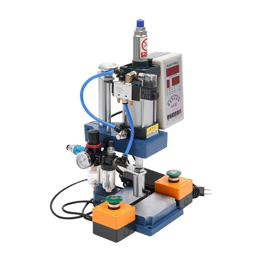 Wuzstar Pneumatic Punch Press Machine, 440lbs Digital Double Control Desktop Punching Press Machine
