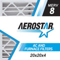 Aerostar 20x20x4 MERV  8, Pleated Air Filter, 20 x 20 x 4, Box of 6, Made in the USizeA