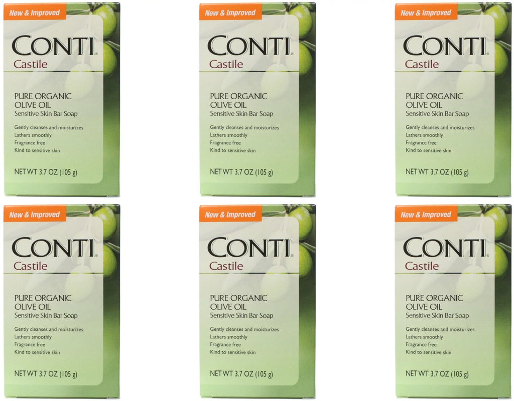 6 Pack - Conti Castile Olive Oil Sizeoap 3.7oz Each
