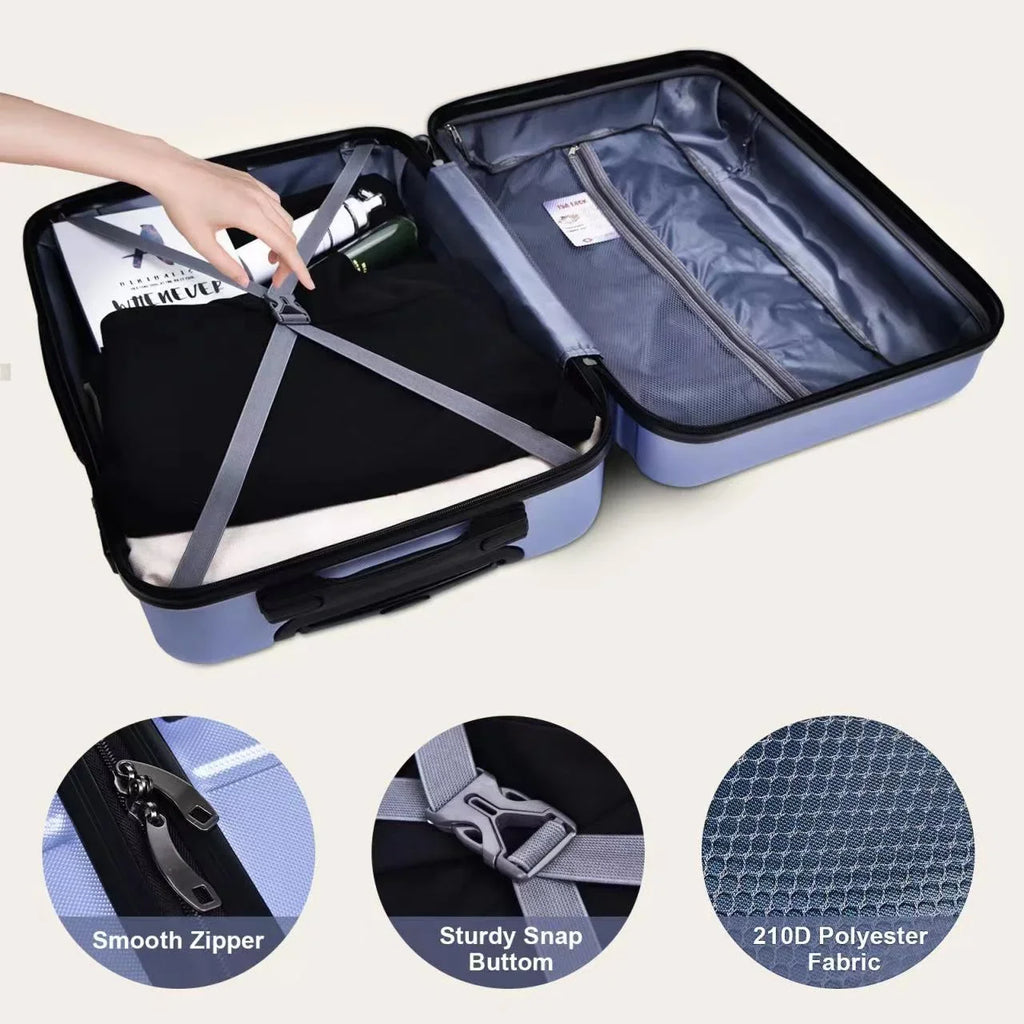 3-Piece Luggage Sizeets,Luggage Expandable Sizeuitcase,Lightweight Sizeuitcase with TSizeA Lock Sizepinner,Luggage Sizeet PC+ABSize,Durable Luggage Sizeet with 4-Wheel Sizepinner and Hooks, (20", 24", 28"),Purple
