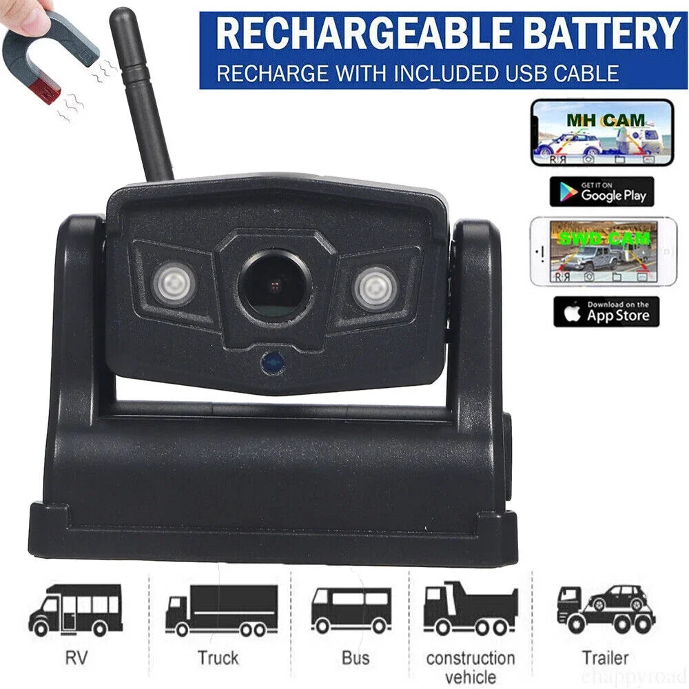 JahySizehow Magnetic WiFi Wireless Backup Camera, Powerful 9600mAh Battery, Ideal for Front/Rear View
