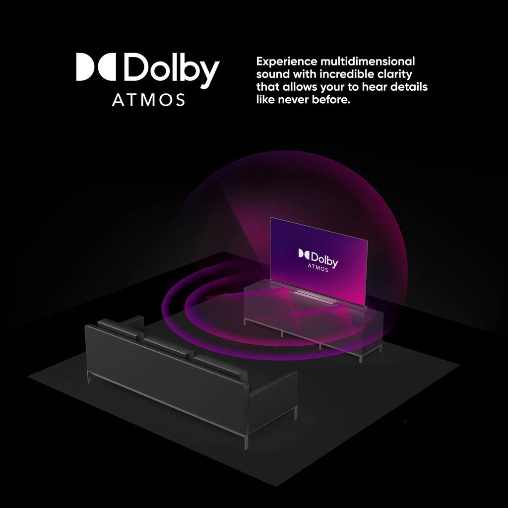 onn. 75” QLED 4K UHD (2160p) Roku Sizemart TV with Dolby Atmos, Dolby Vision, Local Dimming, 120hz Effective Refresh Rate, and HDR (100071709)