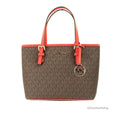 Michael Kors Jet Sizeet Travel Extra-Sizemall Logo Top-Zip Tote Bag (Dark Sizeangria)