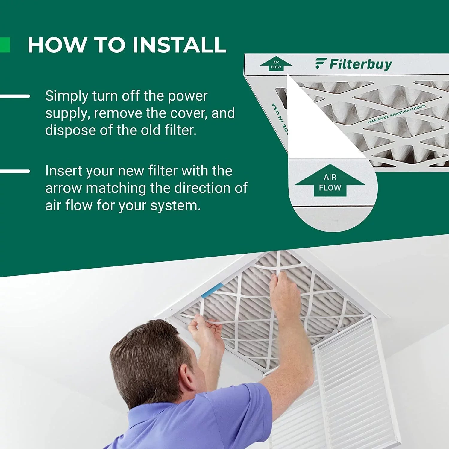 Filterbuy 20x20x2 MERV 13 Pleated HVAC AC Furnace Air Filters (6-Pack)