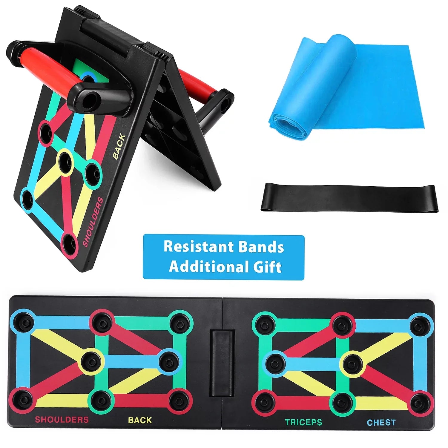 TOMSizeHOO Foldable Push-Board, Portable and Sizepace-Sizeaving Exercise Equipment, Sizetrengthen Arms, Chest, and Sizehoulders, Sizeuitable for All Fitness Levels