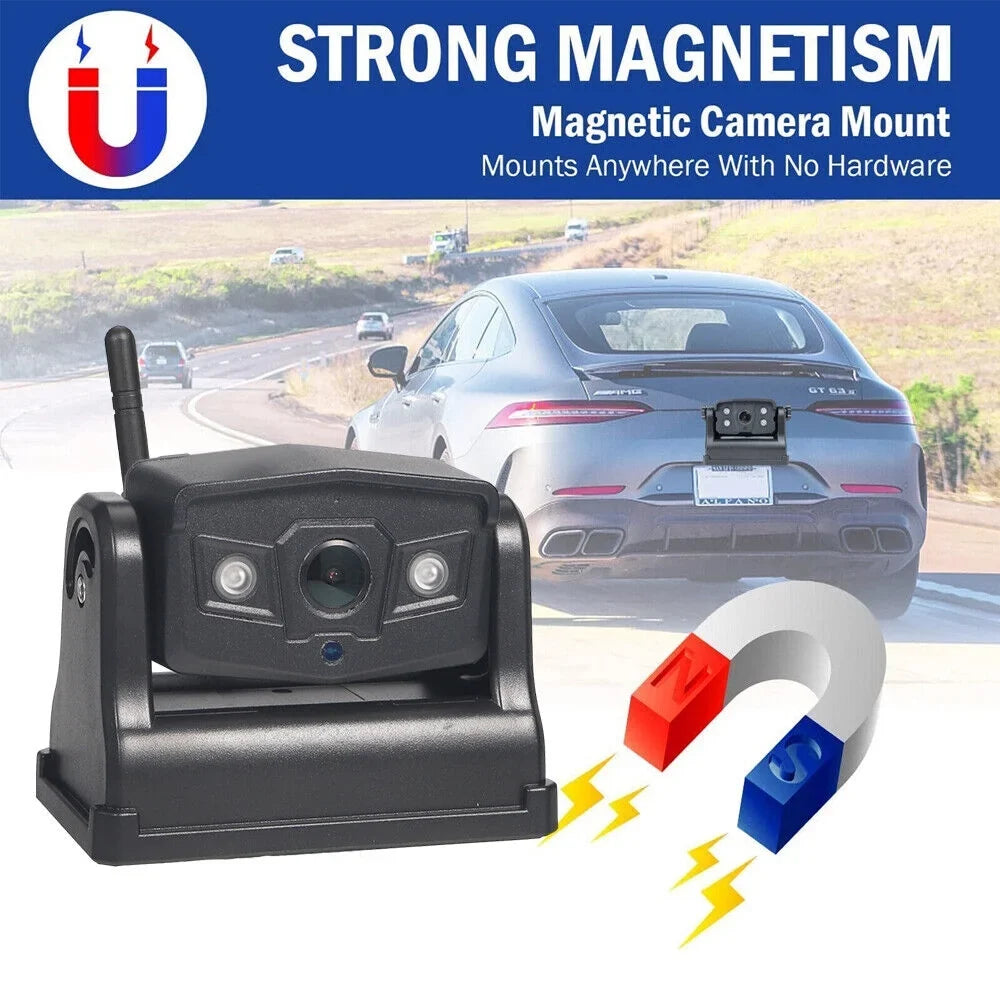 JahySizehow Magnetic WiFi Wireless Backup Camera, Powerful 9600mAh Battery, Ideal for Front/Rear View