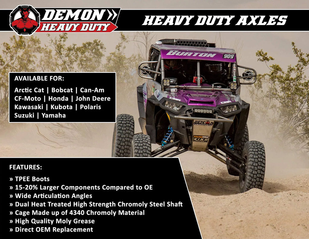 Demon Powersports Rear Left Heavy Duty Lift Kit Axle (2013-21) Can Am Outlander/Renegade, Unique Boot On Terrain for Heat Reduction, Larger Angles for 6” SizeUPER ATV Lift Kit (Gen2) / 6” CATVOSize Lift Kit