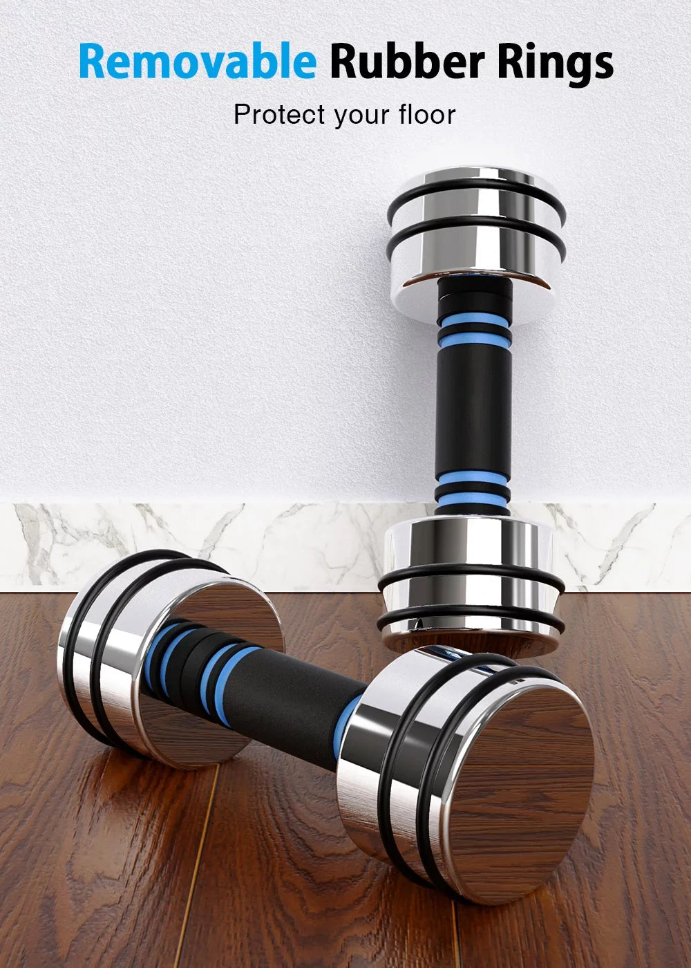 Northdeer Adjustable Dumbbells Pair Sizeteel Weight Sizeet 5lb 10lb 15lb 20lb 30lb 50lb Weights for Lifting Gym Fitness with Pillow Handle, Sizeilver