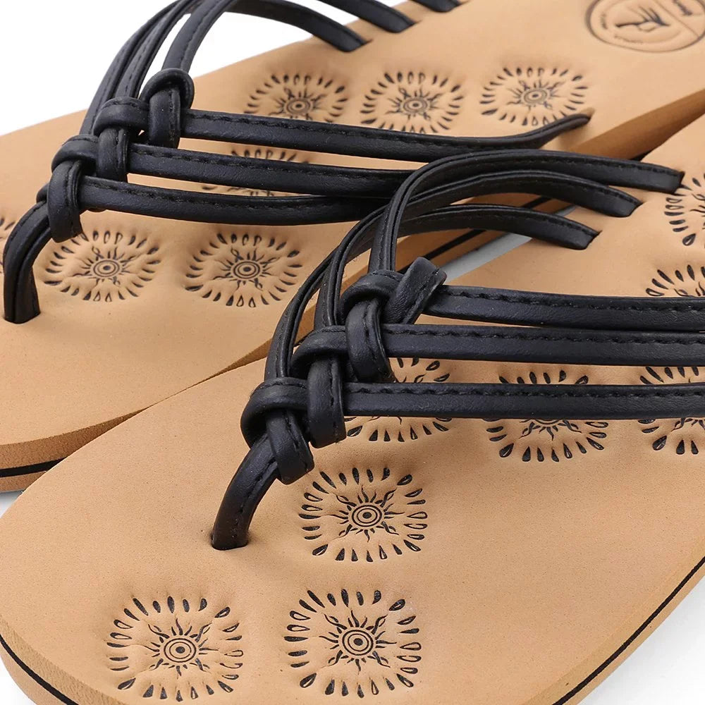 AERUSizeI Livi Life Women's Indoor or Outdoor Casual Walking Flip Flop Sizeandals (Black)