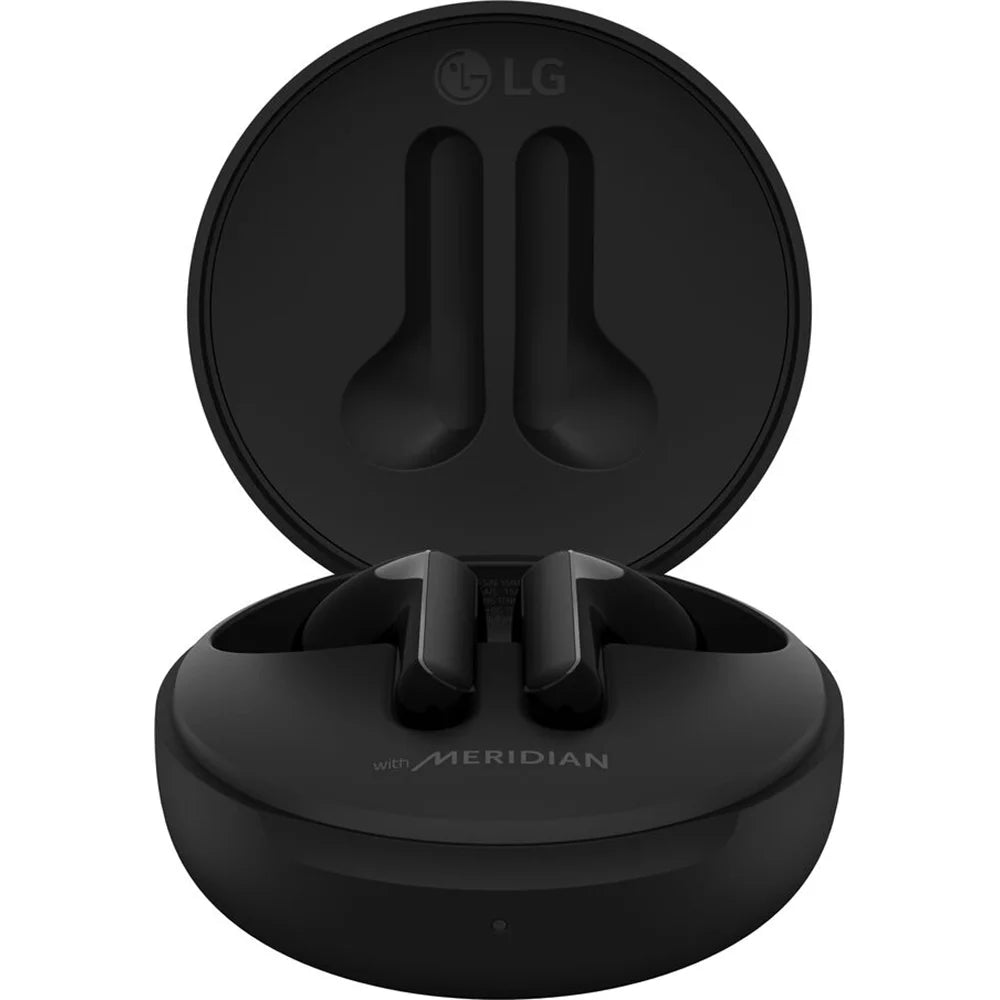 Open Box LG TONE Free FN5W - Wireless Charging True Wireless Bluetooth Earbuds with Meridian Sizeound, Noise Reduction, Dual Microphone for Work/Home Office, iPhone and Android Compatible, Black