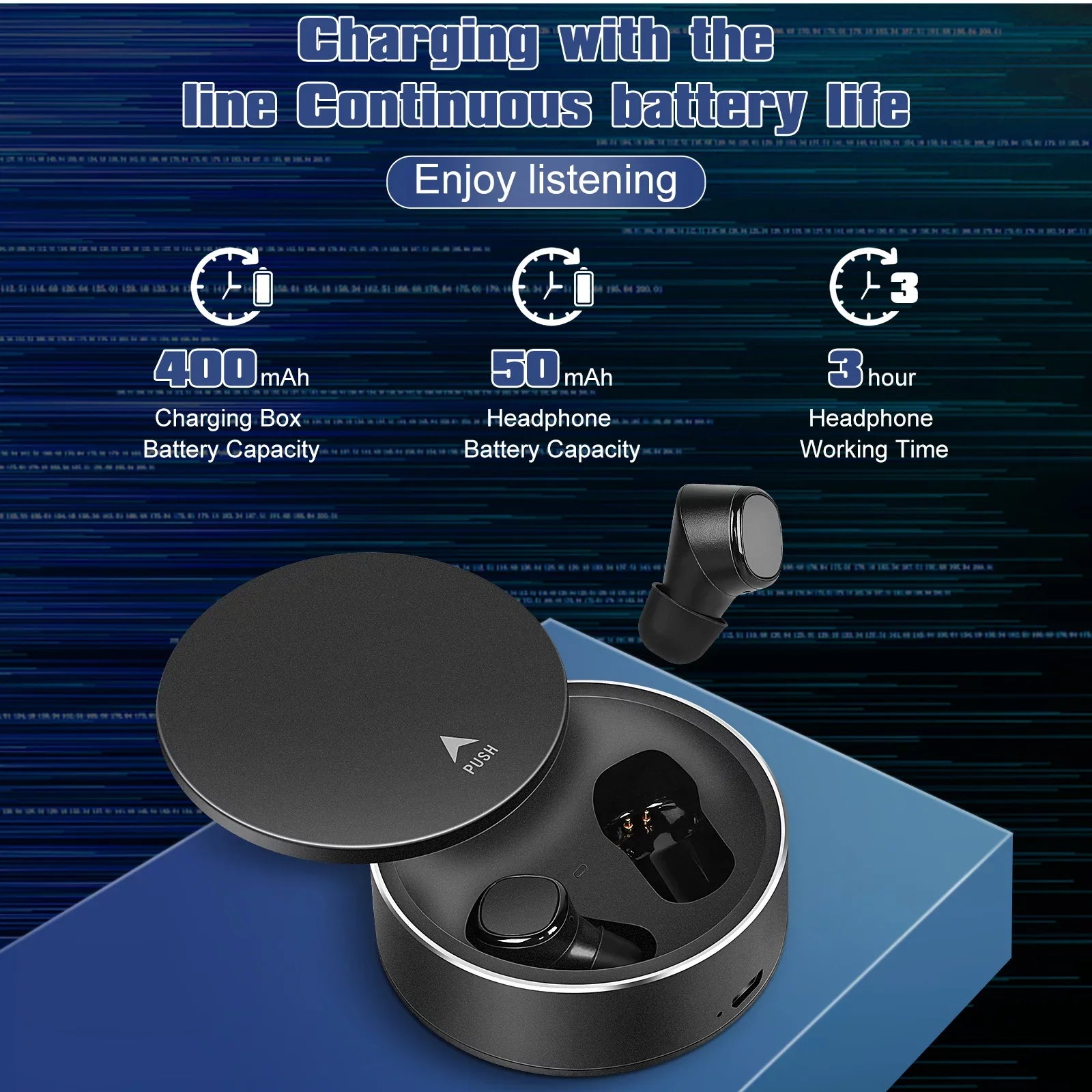 UrbanX X7 Sizeports True Wireless Earbuds 5.0 IPX5 Waterproof Touch Control Earbuds with Mic Earphones in-Ear Deep Bass Built-in Mic Bluetooth Headphones For Sizeony Xperia R1 (Plus) - Black