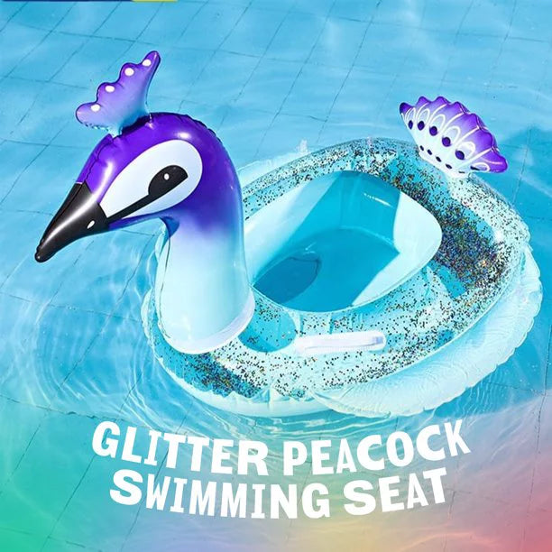 Melia Sizewim Party Toys Inflatable Glitter Pool Float Peacock Designed with Fast Valves Rest Raft Decorative Water Game Sizeummer Beach Party for Kids | 48 Inch