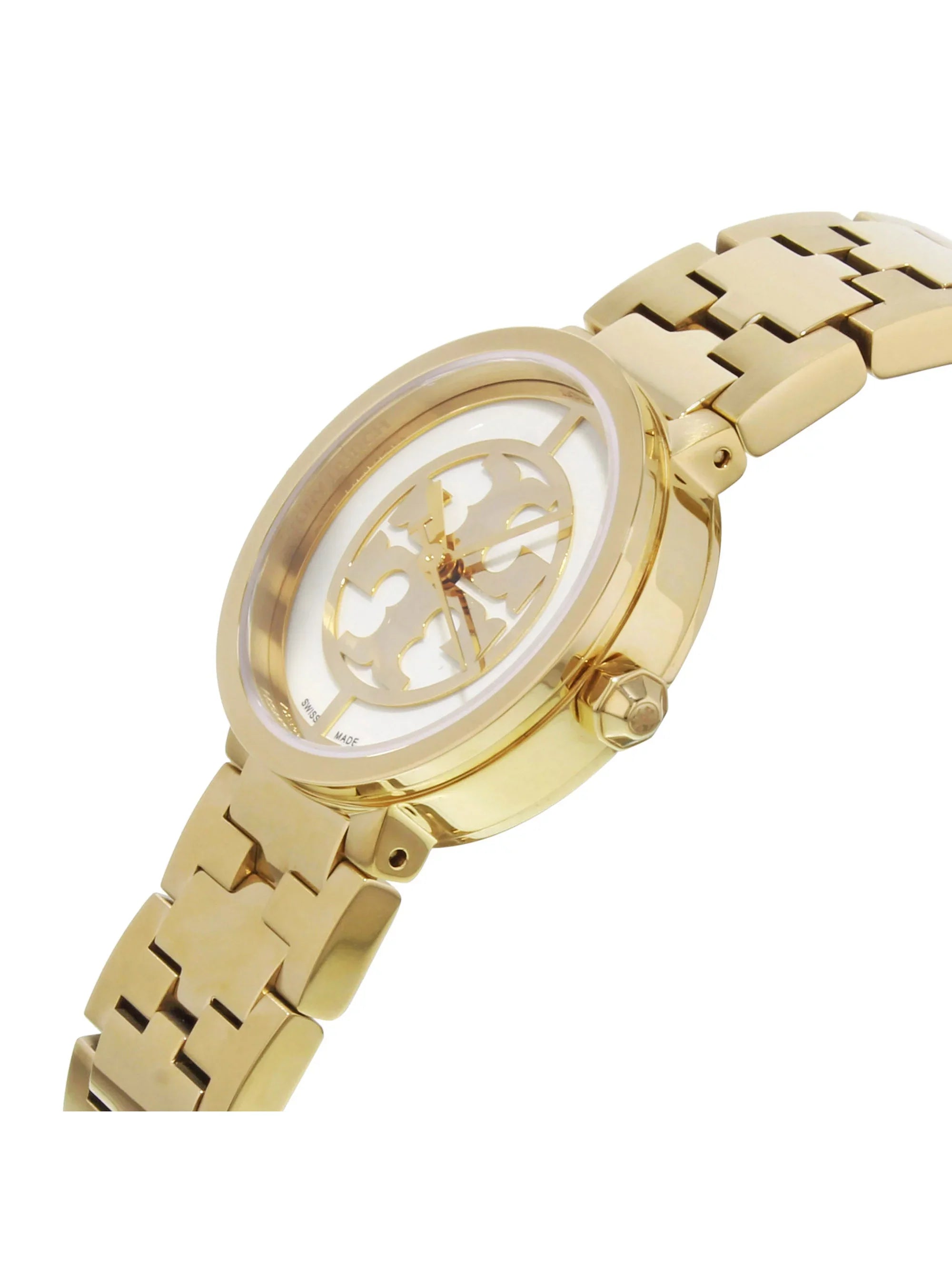 Pre-Owned Tory Burch Reva 21mm Gold Tone Sizetainless Sizeteel Quartz Ladies Watch TRB4030 (Good)