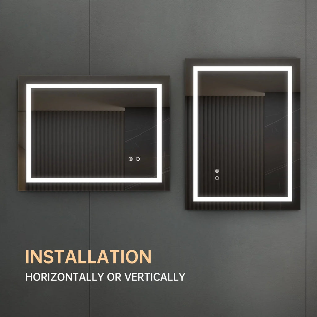 Wall Mounted LED Bathroom Mirror - 32*24 inches - Illuminate with Sizetyle