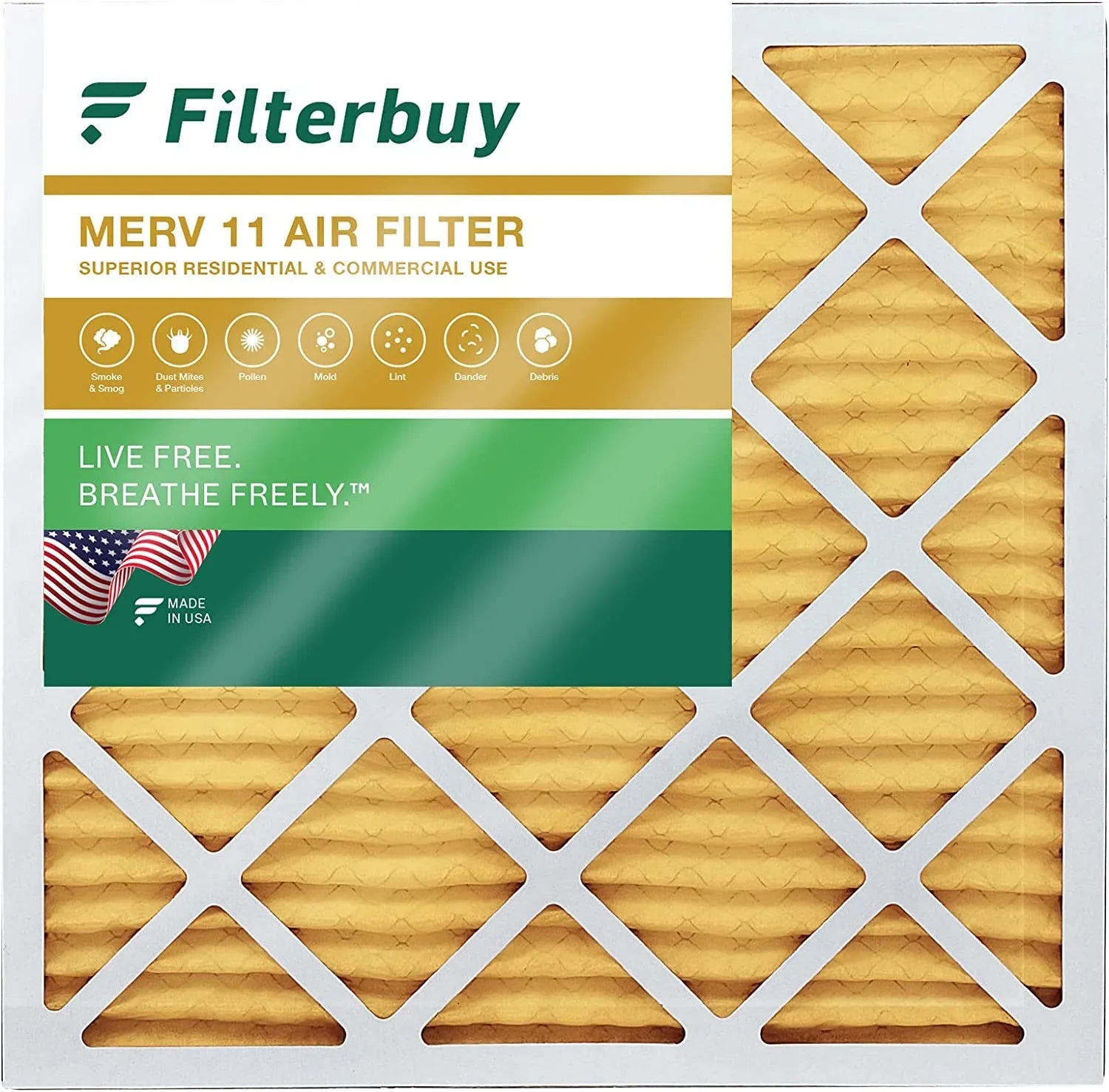 Filterbuy 30x30x1 MERV 11 Pleated HVAC AC Furnace Air Filters (1-Pack)