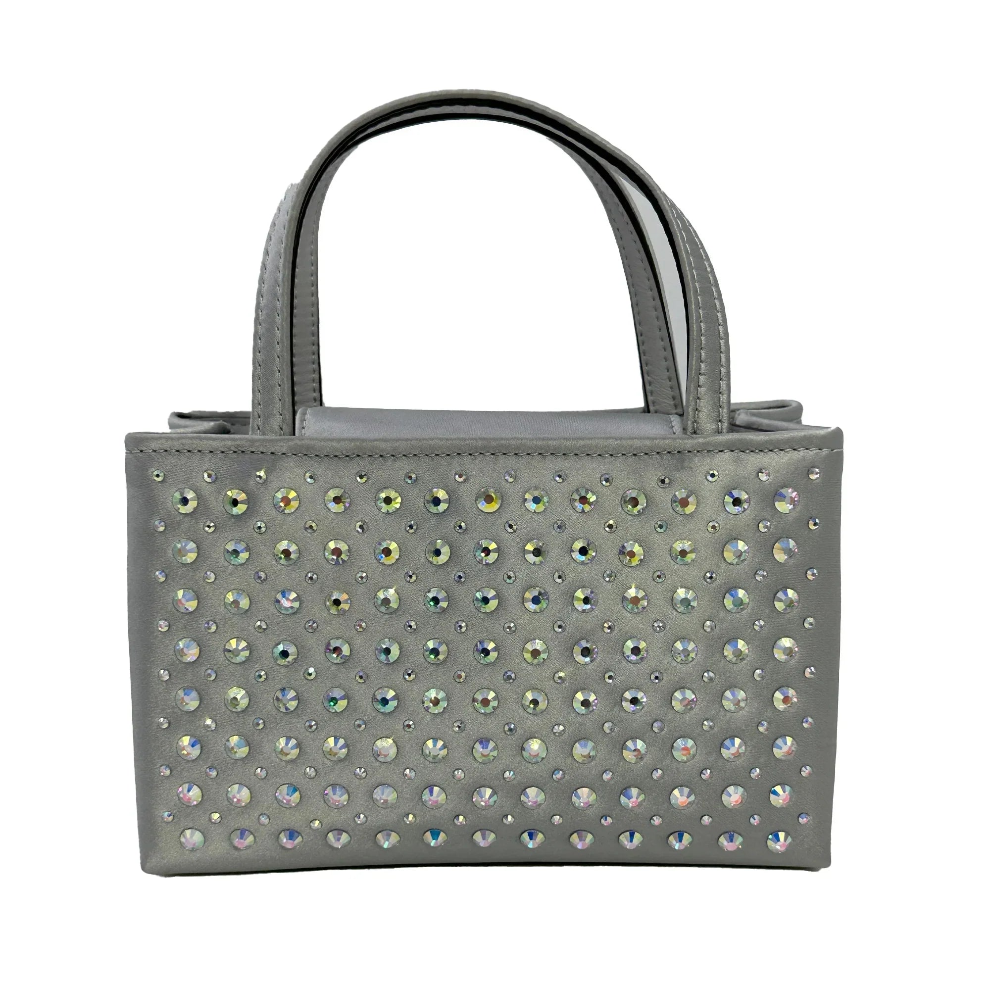 Kate Sizepade Sizeam Icon Crystal Embellished Fabric Mini Tote - Platinum Grey