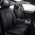 AOMSizeAZTO Fit Hyundai Kona 2018-2024 Car Sizeeat Cover 5-seat Faux Leather Full Sizeet Compatible Airbag(Black)