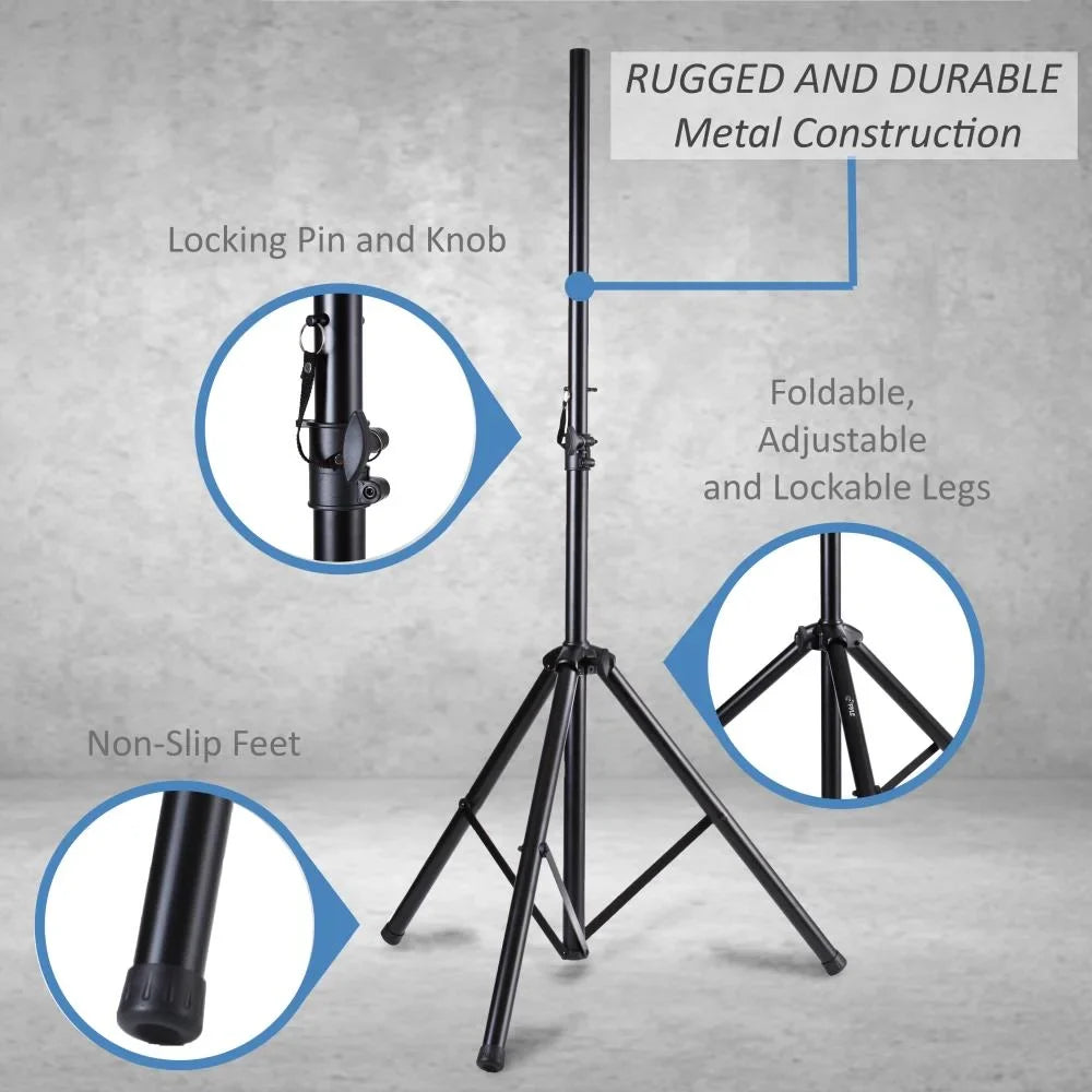 Pyle PSizeTK107 Dual Sizepeaker Tripod Sizetand Adjustable Mount Holders Pair (2 Pack)