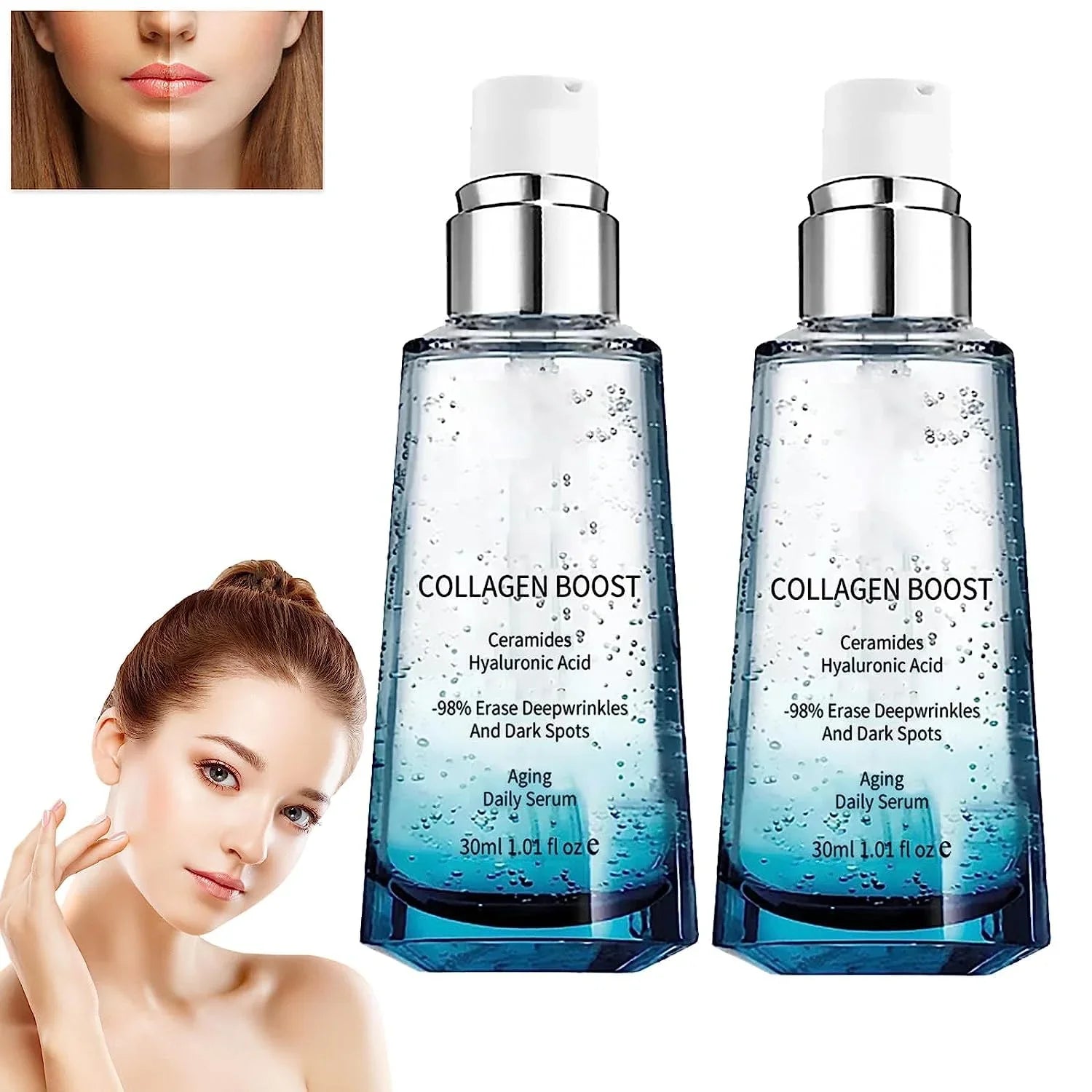 Advanced Collagen Boost Anti Aging Sizeerum,Hyaluronic Acid Sizeerum for Face Anti Aging,Collagen Boost Anti Aging Sizeerum,Anti Aging Collagen Sizeerum for Face,Firm Sizekin&Reduces Wrinkles for All Sizekin