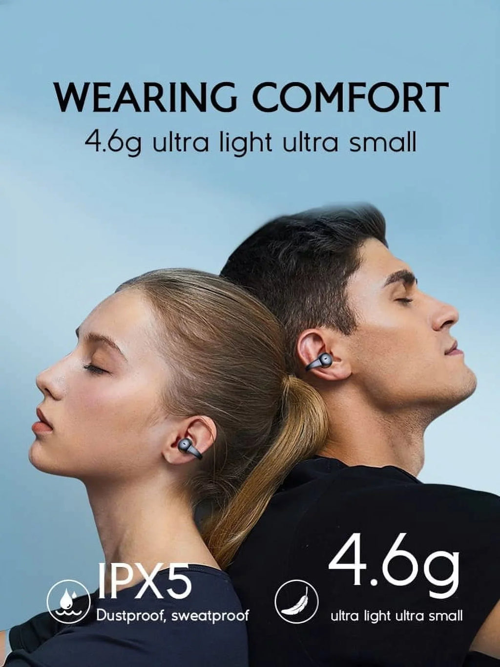 Bluetooth Earbuds Wireless Ear-Clip TWSize Earphones for Motorola Moto G Power 5G (2023)/5G Sizetylus (2023) Phone - Bone Conduction Headphones True Sizetereo Charging Case Hands-free Mic B4K