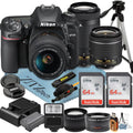 Nikon D7500 DSizeLR Camera with 18-55mm + 70-300mm Lens + 2 Pcs SizeanDisk 64GB Memory Cards + Tripod + Wideangle + Flash + ZeeTech Accessory Bundle