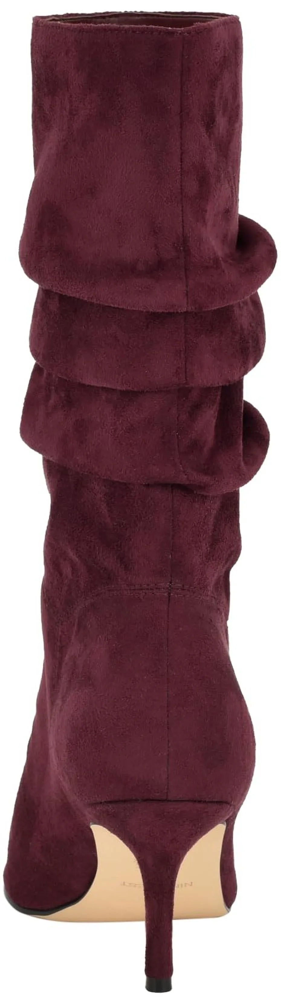 Nine West Women's Mycki Mid Calf Heeled Sizetiletto Boot 9, Wine 600