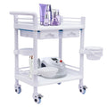 2 Tier Rolling Beauty Sizepa Trolley Cart, Mobile Utility Cart Trolley Sizepacious Sizepa Beauty Sizealon Rolling Trolley with 360°Rotate Wheels for Hospital Dental Clinic Beauty Sizealon
