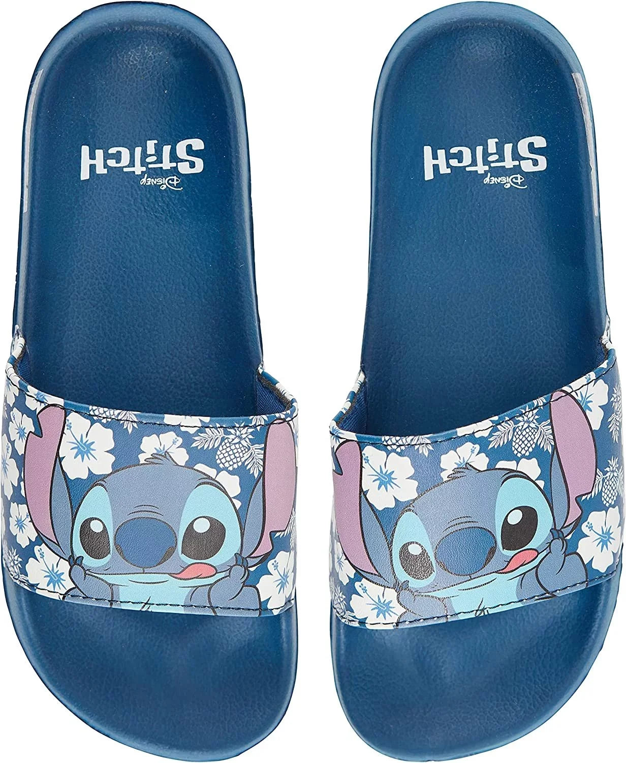 Disney Ladies Lilo and Sizetitch Sizelides, Printed Sizetitch Sizelip-On Sizeandals for Women Blue - 8