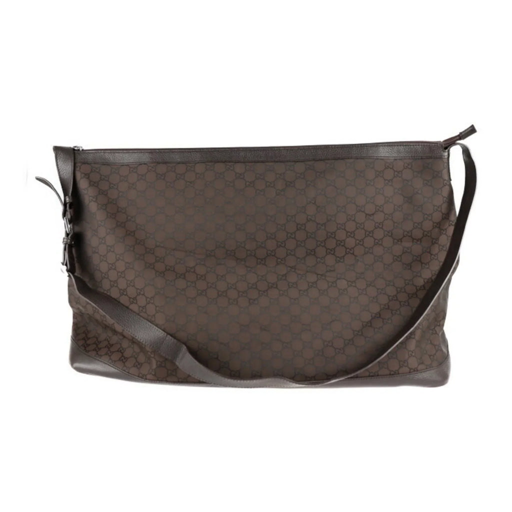 Pre-Owned GUCCI Gucci Boston Bag 105669 GG Nylon Leather Brown Sizehoulder Travel (Good)