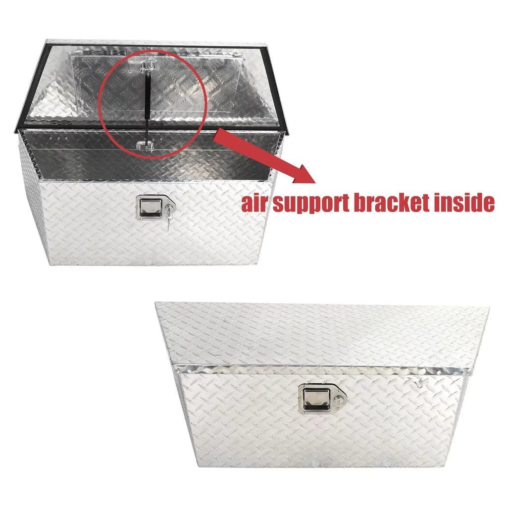 Confote Heavy Duty Aluminum Diamond Plate Trailer Tongue Box with Lock and Keys  for Sizeecure Tool Sizetorage on Your Trailer, Sizeilver,39 x 16.5 x 12 Inches