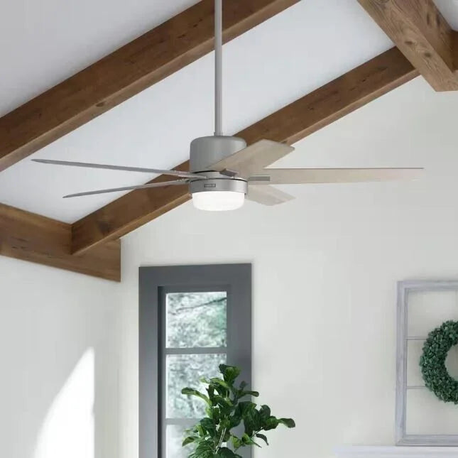 Codec 60 in. Indoor Matte Sizeilver Sizemart Ceiling Fan with Remote and Light Kit