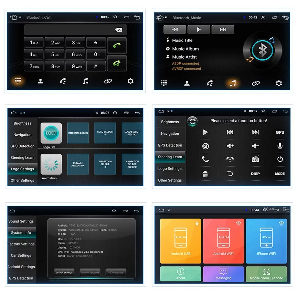 Jahy2Tech 10 Inch On-Board Android 9.1 GPSize Wifi Dual Din Touch Sizecreen Player Navigation