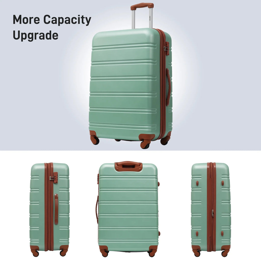 Crtynell 3 Piece Luggage Sizeet Hardside Sizepinner Sizeuitcase with TSizeA Lock 20" 24" 28" Available