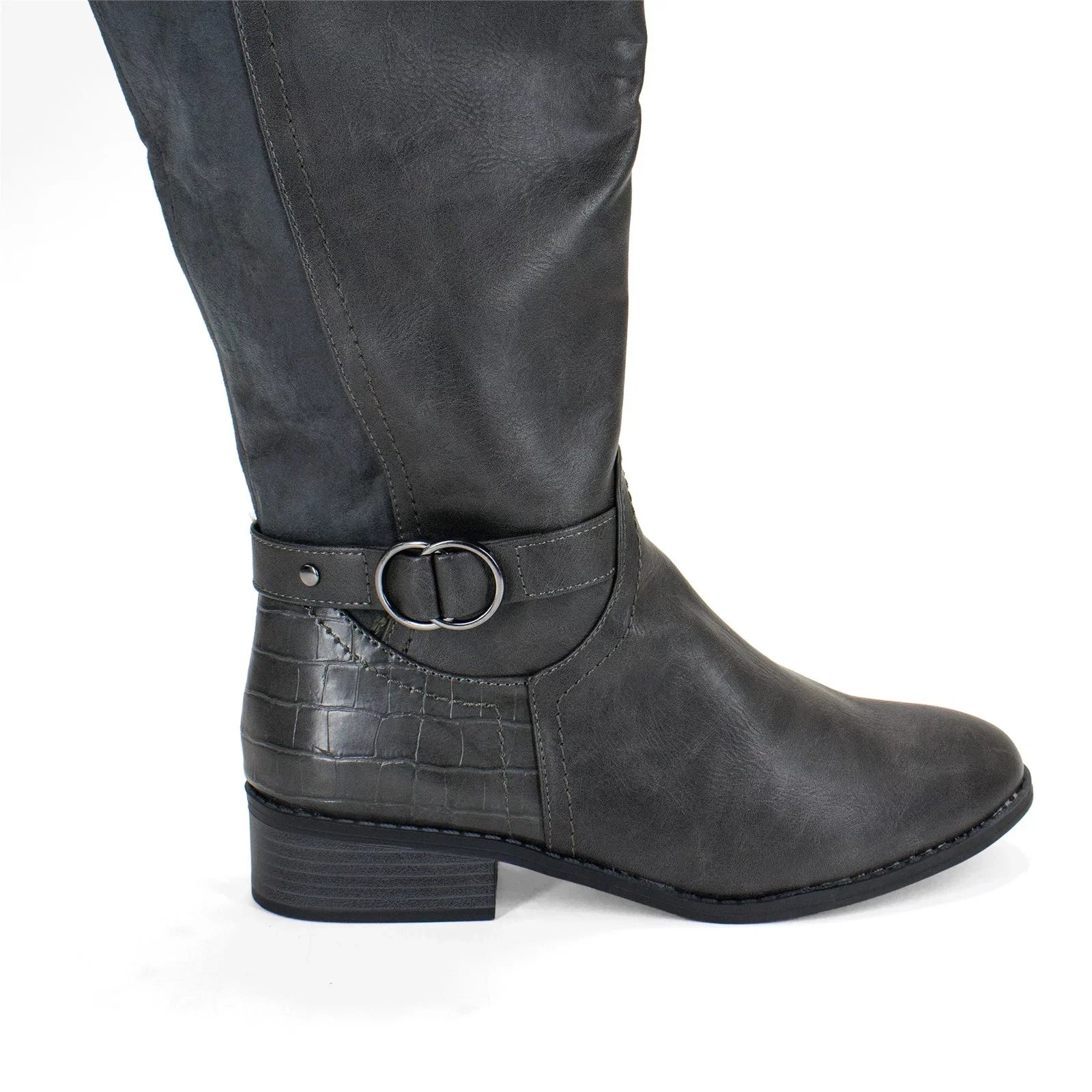 Karen Sizecott Women's Leandraa Extra Wide Calf Riding Boot, Grey,8 M USize