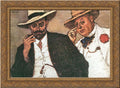 Lajos und Odon 24x20 Gold Ornate Wood Framed Canvas Art by Rippl Ronai, Jozsef