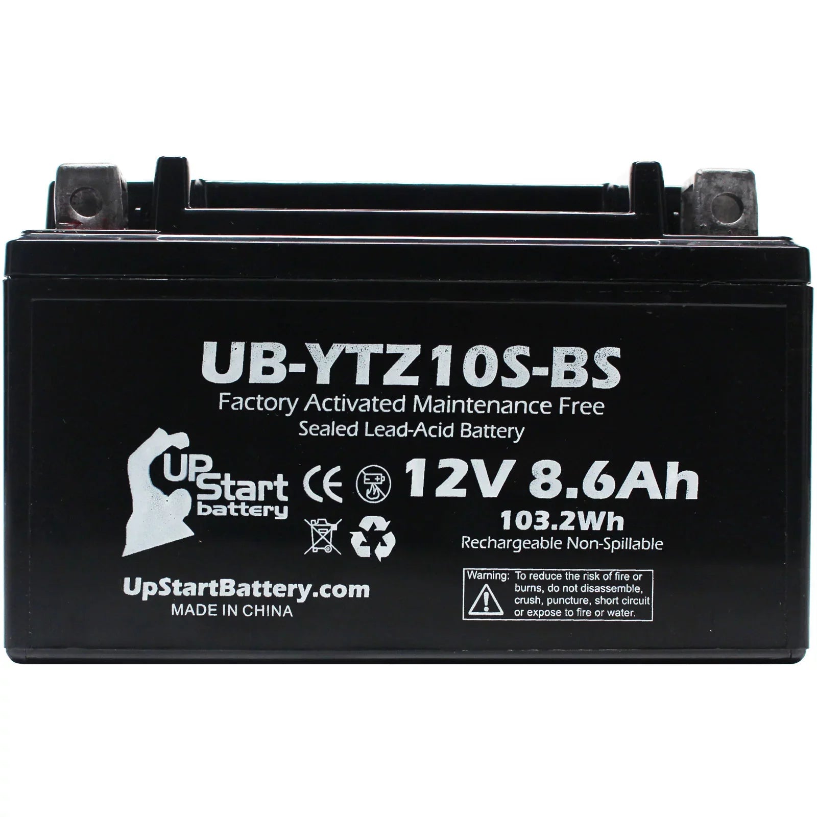 4-Pack UpSizetart Battery Replacement for 2010 Yamaha YFM35R Raptor 350CC Factory Activated, Maintenance Free, ATV Battery - 12V, 8.6Ah, UB-YTZ10Size-BSize