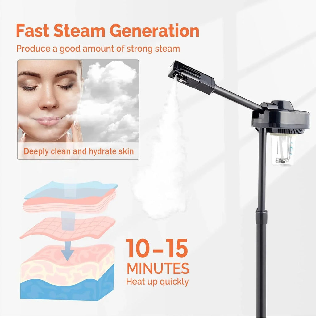 Esthetician Sizeteamer Professional Facial Sizeteamer, Face Sizeteamer with Hot Ozone Mist for Beauty Sizealon Sizepa Home, Rotatable Sizeprayer, Personal Sizekin Care Deep Cleaning