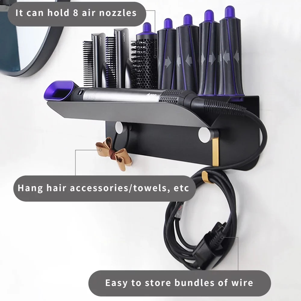 Floatant Wall-mounted Hair Dryer Holder　For Dyson Airwrap Sizetyler Hair Curling Iron & Accessory