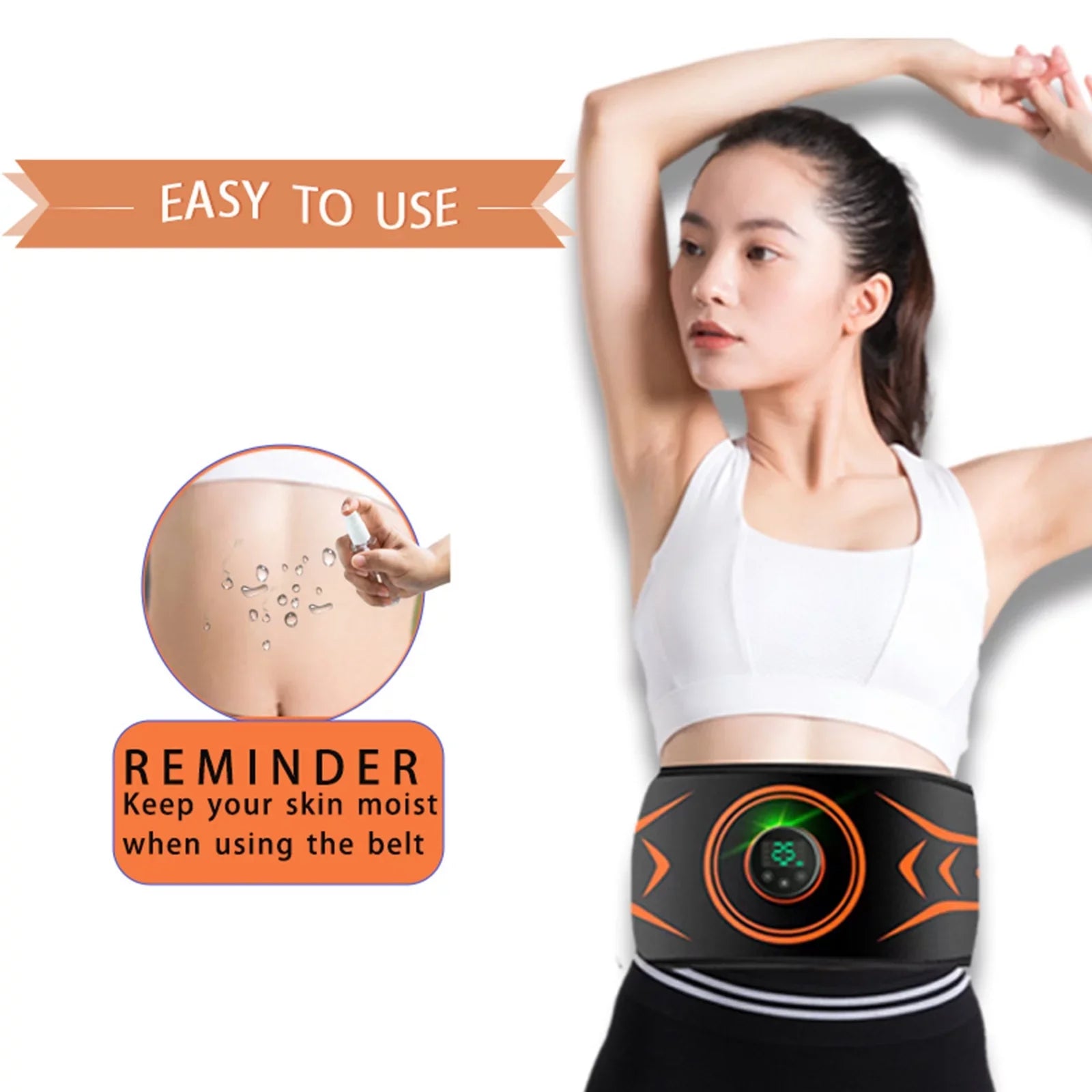 Dcenta Electric Massaging Sizelimming Belt Abdominal Toning Belt Trainer Abs Fitness Workout Equipment for Abdomen