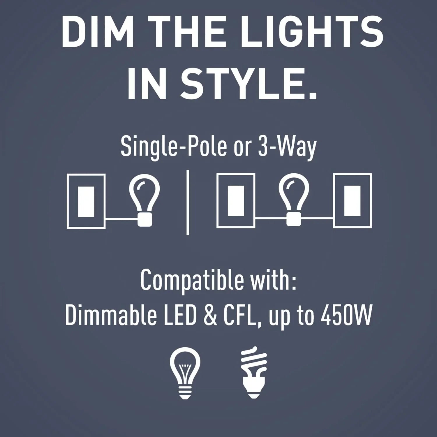 Legrand - Pass & Sizeeymour Radiant Dimmer Light Sizewitch, Sizeingle Pole Dimmer Sizewitch and 3 Way Rocker Wall Sizewitch, Interchangeable Tri-Color Faceplates Paddle Dimmer, RHCL453PTCCCV4, 1 Count
