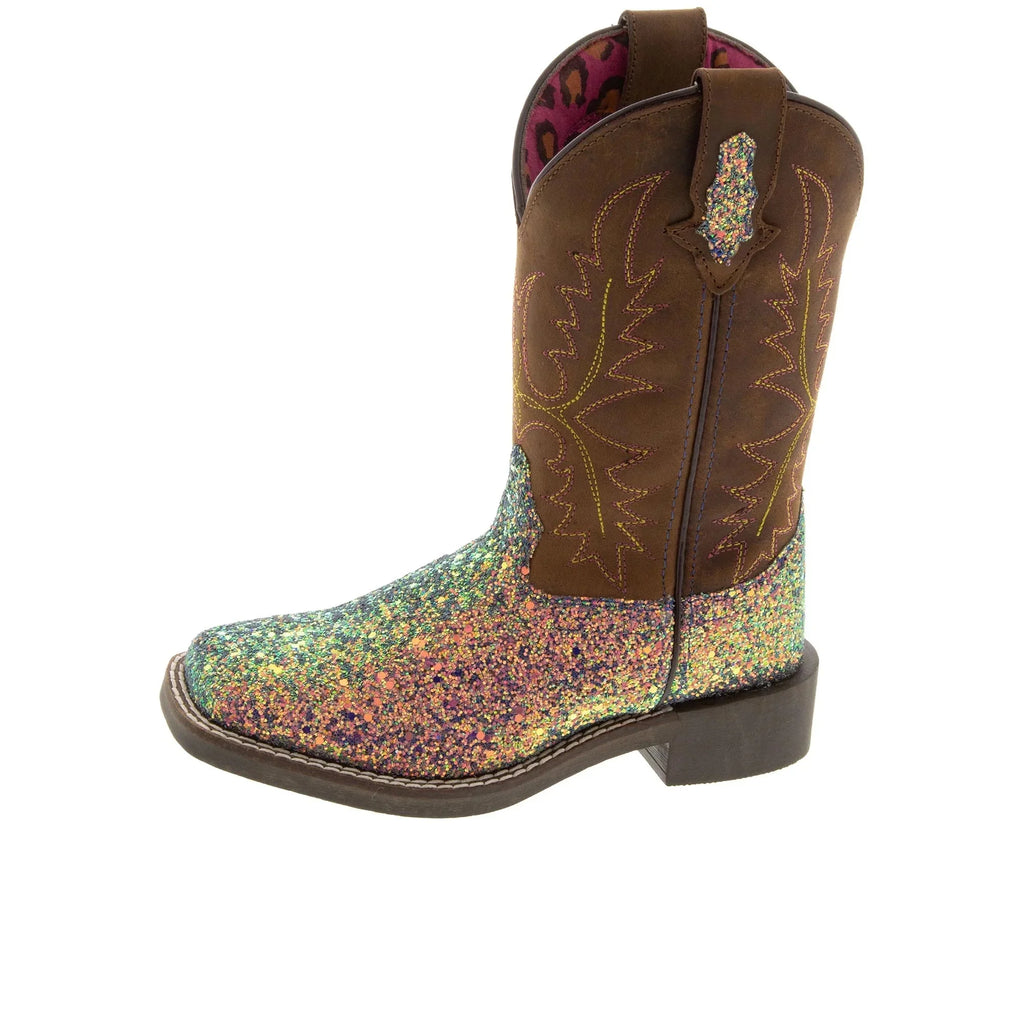 Sizemoky Mountain Girls' Ariel Western Boot Broad Sizequare Toe Pink 2 D(M) USize