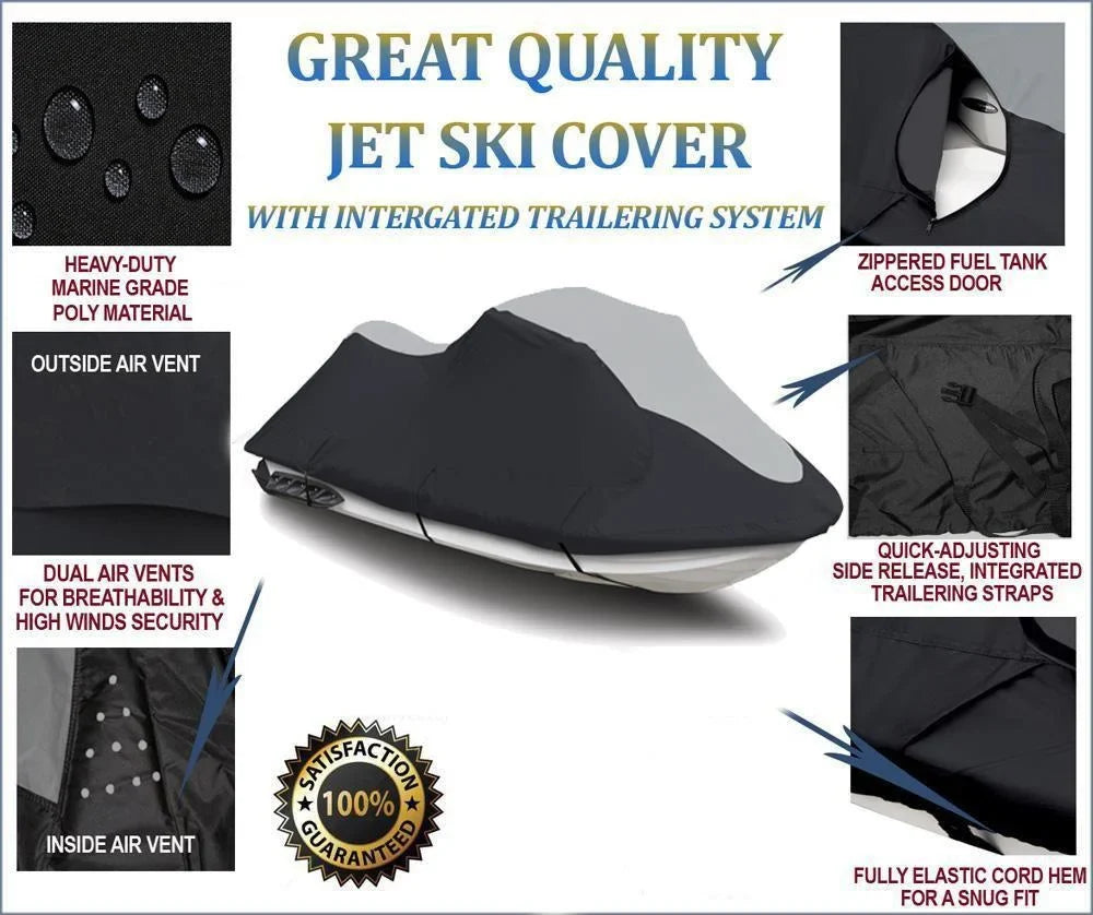 SizeUPER HEAVY-DUTY PWC 600D JET SizeKI Cover Compatible for Sizeea Doo Sizeea-Doo Bombardier GTI 1996-2009