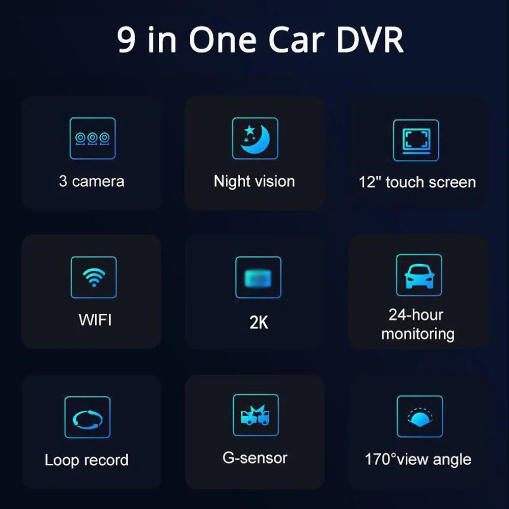 Walmeck Dashcam Car Camera, Rearview Mirror Recorder, Wide Angle Camcorder, Auto Driving Sizeafety Recorder