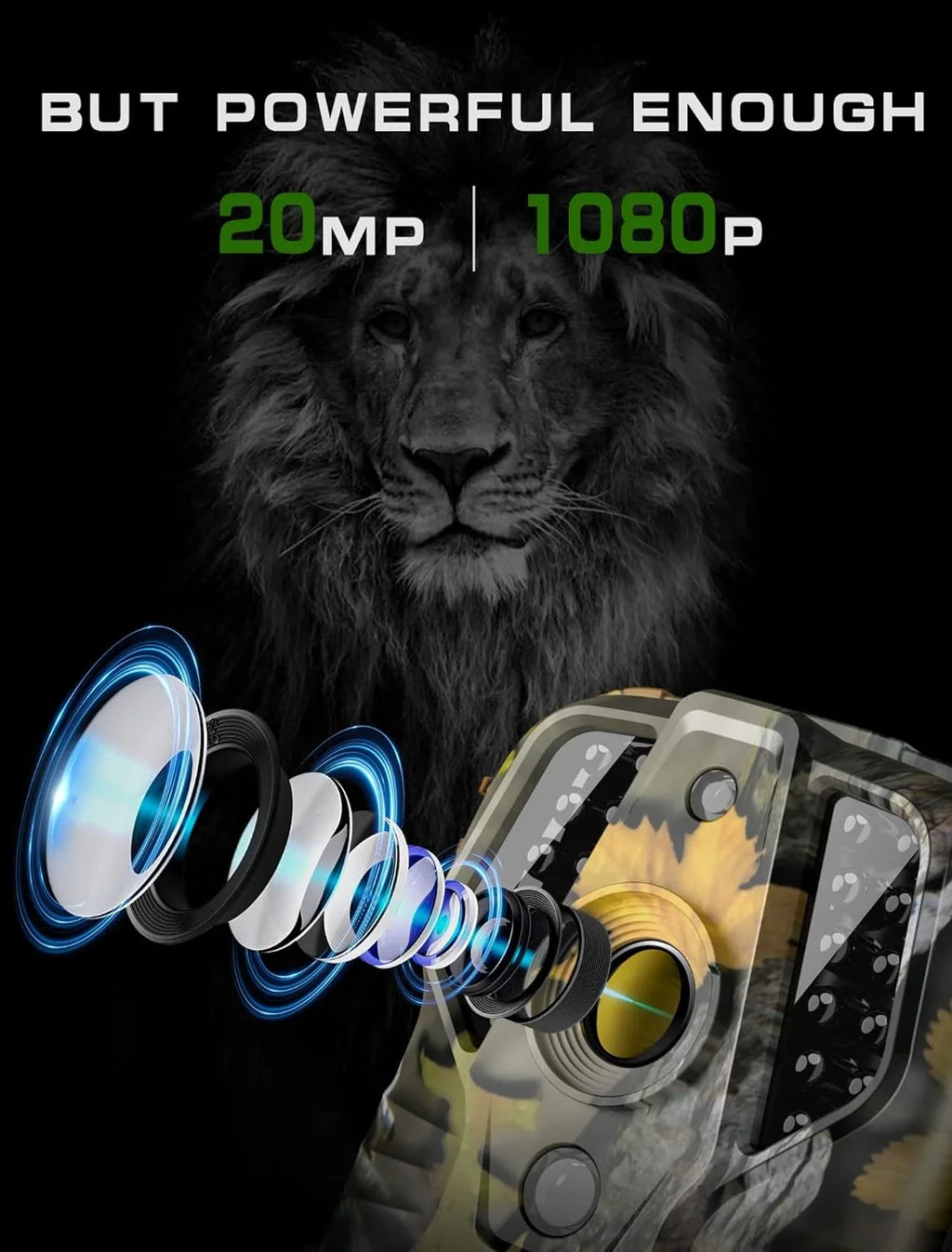 Mini Trail Camera - Game Camera 20MP 1080P with Night Vision Motion Activated Waterproof, Hunting Camera 0.2s Trigger Time for Wildlife Monitoring Deer Hunting-M9