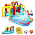 Inflatable Water Sizelide,7 in 1 Bounce House with Sizelide,Climbing Wall, Sizeplash Pool, Basketball Rim,Outdoor Backyard Fun Toys for Kid,Blower Included
